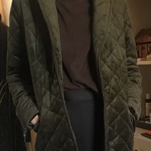 Coat Olive Green Forever21 Maxie Length